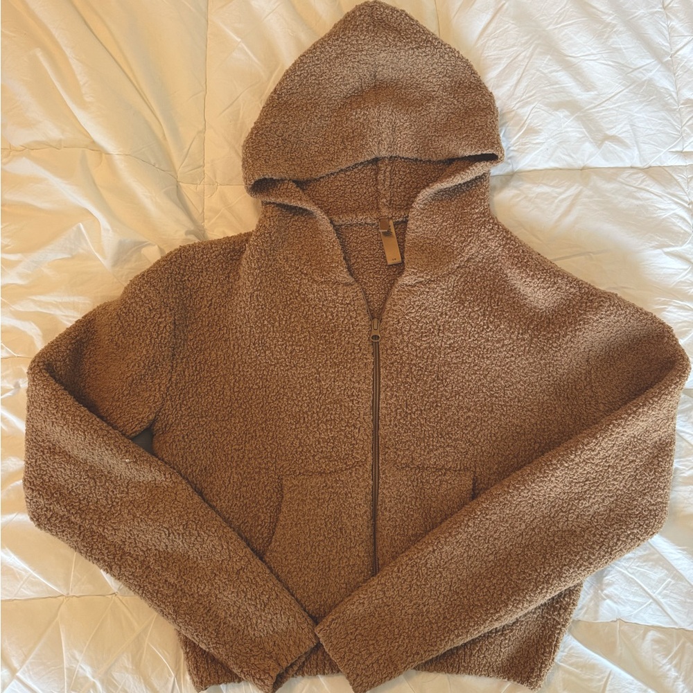 Skims Teddy Sherpa Cropped Hoodie